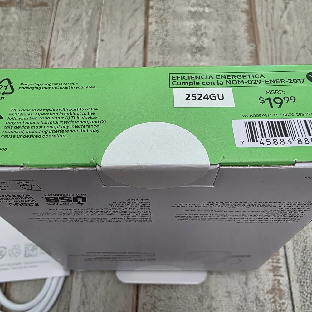 Belkin USB-C 20W Compact Wall Charger + Samsung USB-C to USB-C Charging Cable